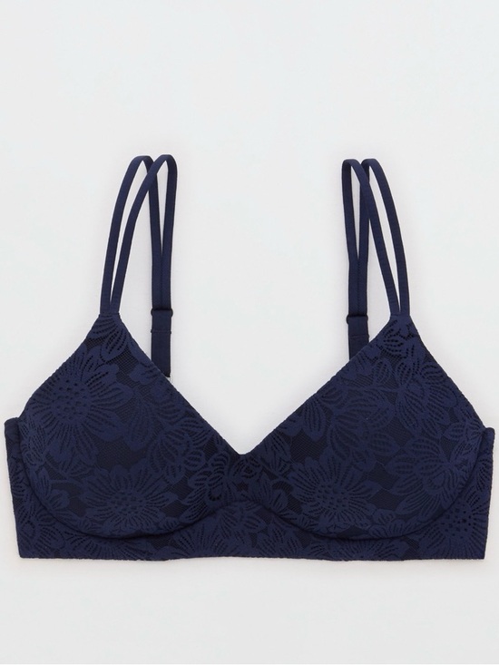 aerie Other - Aerie Navy Floral Lace Wireless Push Up Bra 36B NWT Real Good Comfort Bralette